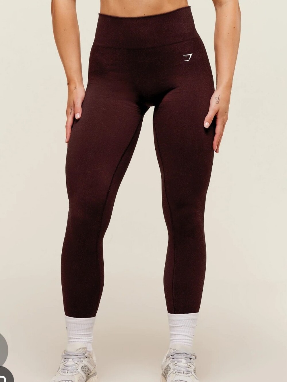 Gymshark High-Rise Ribbed Leggings - Dark Brown